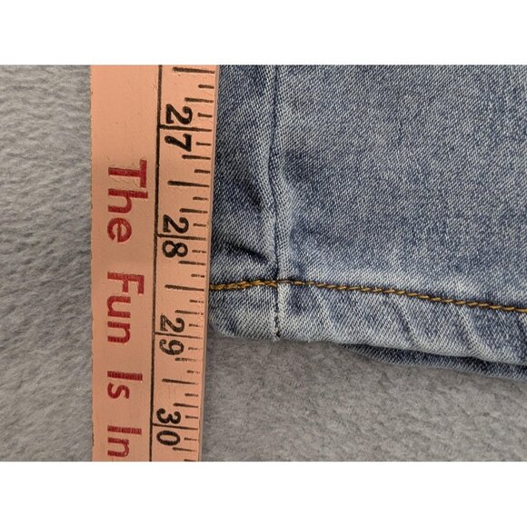 Red Bottoms Jeans Womens 14 Blue Cargo Denim Buckle Strap Wide Leg Baggy Y2K - Picture 10 of 16